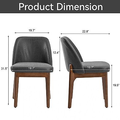 Faux Leather Dining Chairs（Set of 2）