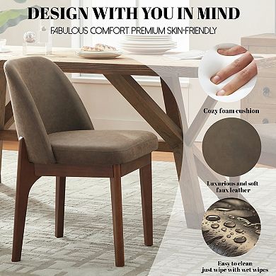 Faux Leather Dining Chairs（Set of 2）