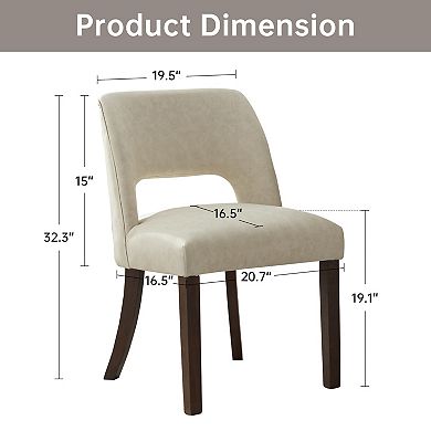 Faux Leather Upholstered Back Side Dining Chair (Set of 2)
