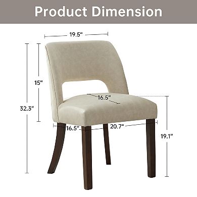 Faux Leather Upholstered Back Side Dining Chair (Set of 2)