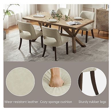 Faux Leather Upholstered Back Side Dining Chair (Set of 2)