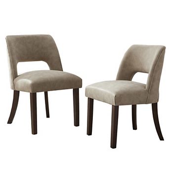 Faux Leather Upholstered Back Side Dining Chair (Set of 2)