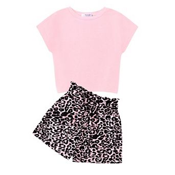 Arshiner Girls Clothes Summer Outfits Piece Set Drop Shoulder Short Sleeve Shirts And Paperbag