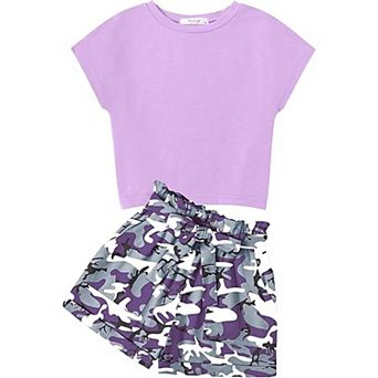 Arshiner Girls Clothes Summer Outfits Piece Set Drop Shoulder Short Sleeve Shirts And Paperbag