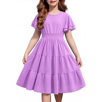 purple dress for girls Jovani Kids K23685 Size 8 Lilac Cocktail Fit And Flare Beaded Strapless Lace up Back Girls Short Dress worthy skirt Girls Purple Dresses & Rompers