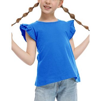 Arshiner Girls Short Sleeve T Shirt Cute Flying Sleeves Summer Casual Blouse Tunic Tops