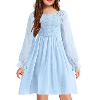 Arshiner Girl Tulle Dress Winter Long Sleeve Teen Girls Party Casual Dresses