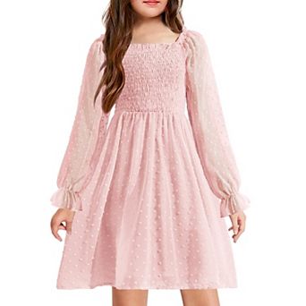 Arshiner Girl Tulle Dress Winter Long Sleeve Teen Girls Party Casual Dresses