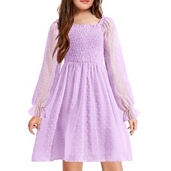 Arshiner Girl Tulle Dress Winter Long Sleeve Teen Girls Party Casual Dresses