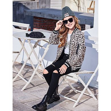 Arshiner Boys Girls Bomber Jacket Full Zip Fall Casual Outerwear Coat
