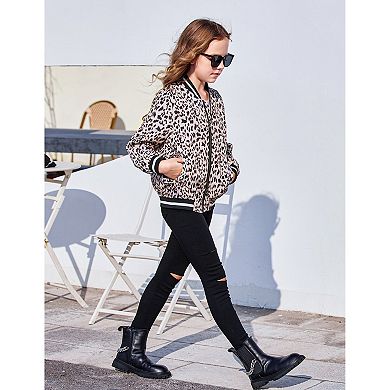Arshiner Boys Girls Bomber Jacket Full Zip Fall Casual Outerwear Coat