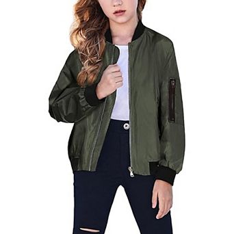 Arshiner Boys Girls Bomber Jacket Full Zip Fall Casual Outerwear Coat