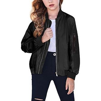 Arshiner Boys Girls Bomber Jacket Full Zip Fall Casual Outerwear Coat