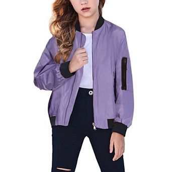 Arshiner Boys Girls Bomber Jacket Full Zip Fall Casual Outerwear Coat