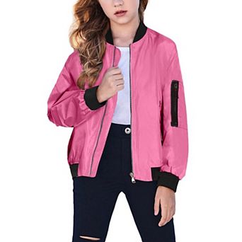 Arshiner Boys Girls Bomber Jacket Full Zip Fall Casual Outerwear Coat