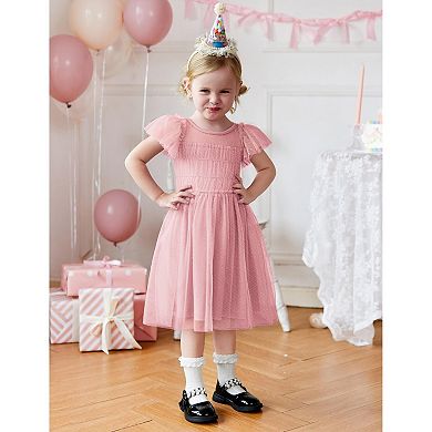 Arshiner Dress For Toddler Ruffle Sleeve