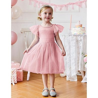 Arshiner Dress For Toddler Ruffle Sleeve