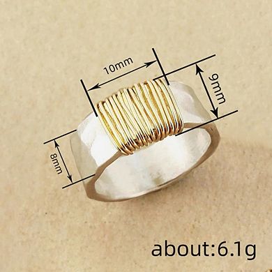Two-Tone Plain Band Ring for Women Low-Key Versatile for Daily Wear