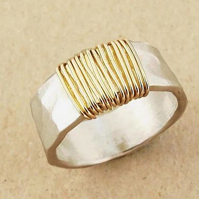 Two-Tone Plain Band Ring for Women Low-Key Versatile for Daily Wear
