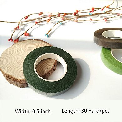Floral Tape 4 Rolls 1/2 Inch x 30 Yards Florist Wrap