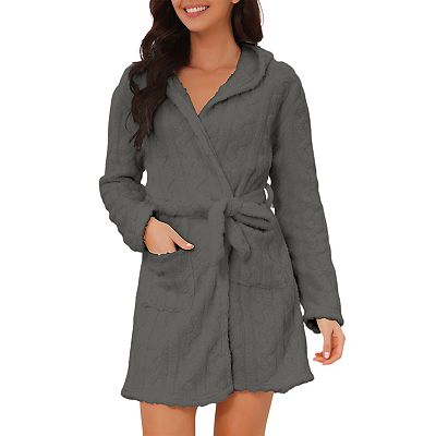 short fluffy dressing gown with hood PixieGirl Petite Pink Short Hooded Robe US 6