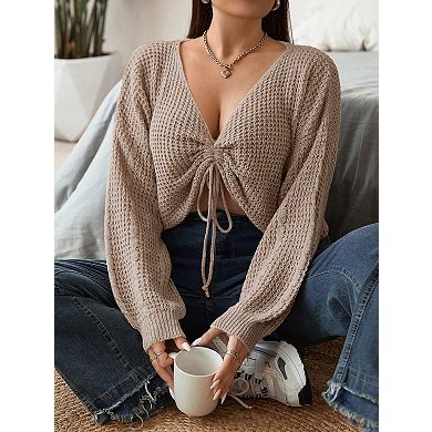 Women's Plus Size Long Sleeve V-Neck Casual Lightweight Sweaters