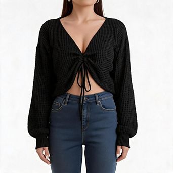 Women's Plus Size Long Sleeve V-Neck Casual Lightweight Sweaters