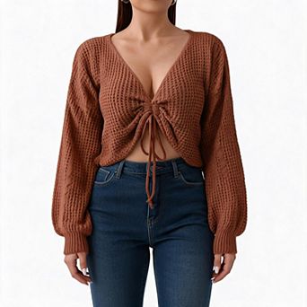 Women's Plus Size Long Sleeve V-Neck Casual Lightweight Sweaters