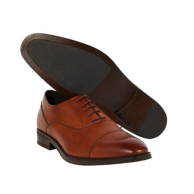 Burton Mens Leather Toe Cap Oxford Shoes