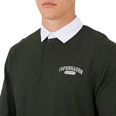 Brave Soul Mens Embroidered Rugby Shirt