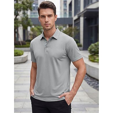 Men's Polo Shirt Short Sleeve Performance Athletic Breathable Golf Shirts