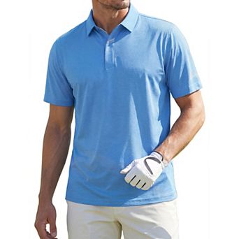 Men's Jacquard Polo Shirt Short Sleeve Lightweight Casual Golf Polo Shirts