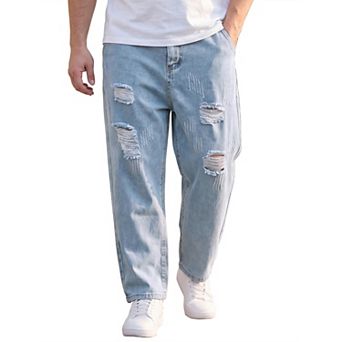 Men's Big & Tall Ripped Jeans Casual Baggy Distressed Denim Pants