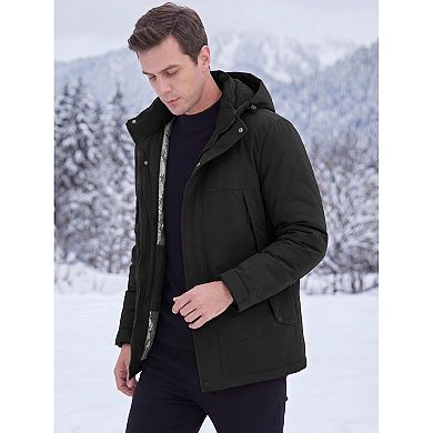 Men's Winter Full-Zip Hooded Thicken Quilted Jacket Coat