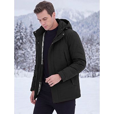 Men's Winter Full-Zip Hooded Thicken Quilted Jacket Coat