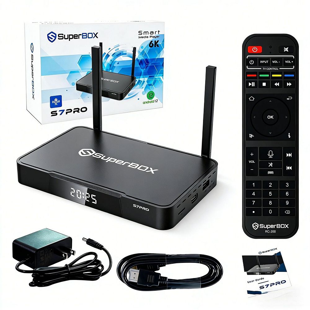Super Box S7 Pro 6K Android TV Streaming Box, 32GB, Voice Command