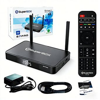 Super Box S7 Pro 6K Android TV Streaming Box, 32GB, Voice Command, Parental Control