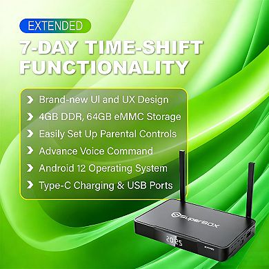 Super Box S7 Pro 6K Android TV Streaming Box, 32GB, Voice Command, Parental Control