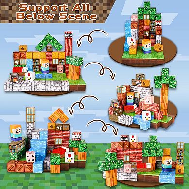 Magnetic Blocks 100PCS, Magnetic Building Blocks Cubes, Stacking Magnets, School STEM Toys