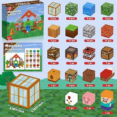 Magnetic Blocks 100PCS, Magnetic Building Blocks Cubes, Stacking Magnets, School STEM Toys