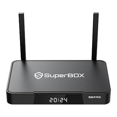 Super Box S6 Pro 6K Android TV Streaming Box, 32GB, WiFi 6, Voice Remote, Time-Shift