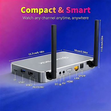 Super Box S6 Ultra 6K Android TV Streaming Box, 4GB RAM 128GB, WiFi 6, Voice Remote