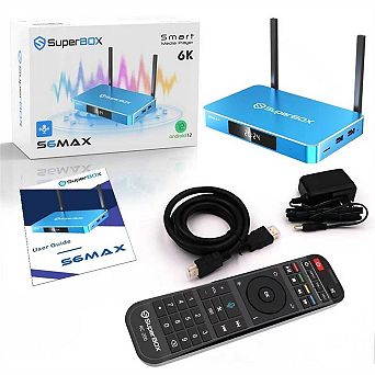 Super Box S6 Max 6K Android TV Streaming Box, 4GB RAM 64GB, WiFi 6, Voice Control