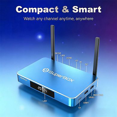 Super Box S6 Max 6K Android TV Streaming Box, 4GB RAM 64GB, WiFi 6, Voice Control