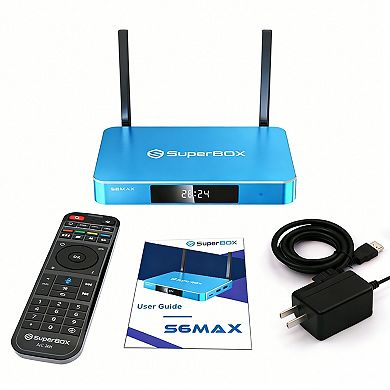 Super Box S6 Max 6K Android TV Streaming Box, 4GB RAM 64GB, WiFi 6, Voice Control