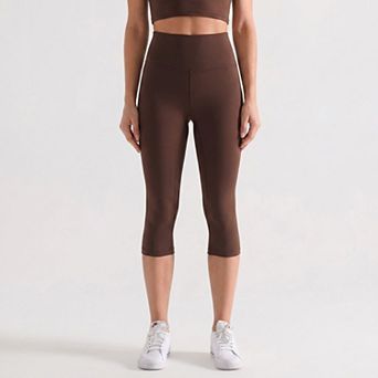 Women's High Waist Capri Leggings with Wide Waistband Smooth Stretch Pull On Workout Yoga Pants