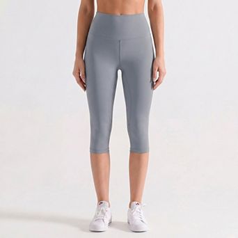 Women's High Waist Capri Leggings with Wide Waistband Smooth Stretch Pull On Workout Yoga Pants