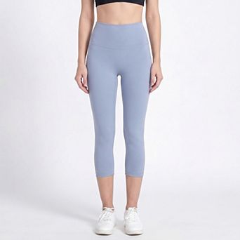 Women's High Waist Capri Leggings with Wide Waistband Smooth Stretch Workout Yoga Pants