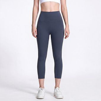 Women's High Waist Capri Leggings with Wide Waistband Smooth Stretch Workout Yoga Pants