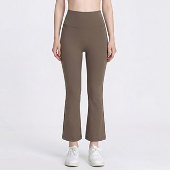 Women's High Waist Flare Yoga Pants with Wide Waistband Smooth Stretch Pull On Workout Lounge Pants
